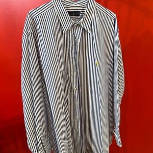 Men’s long sleeve stripped button-down dress shirt.